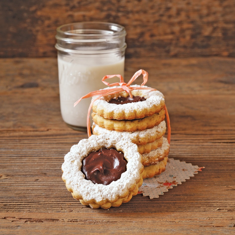 Vegan Orange Chocolate Linzer Cookies